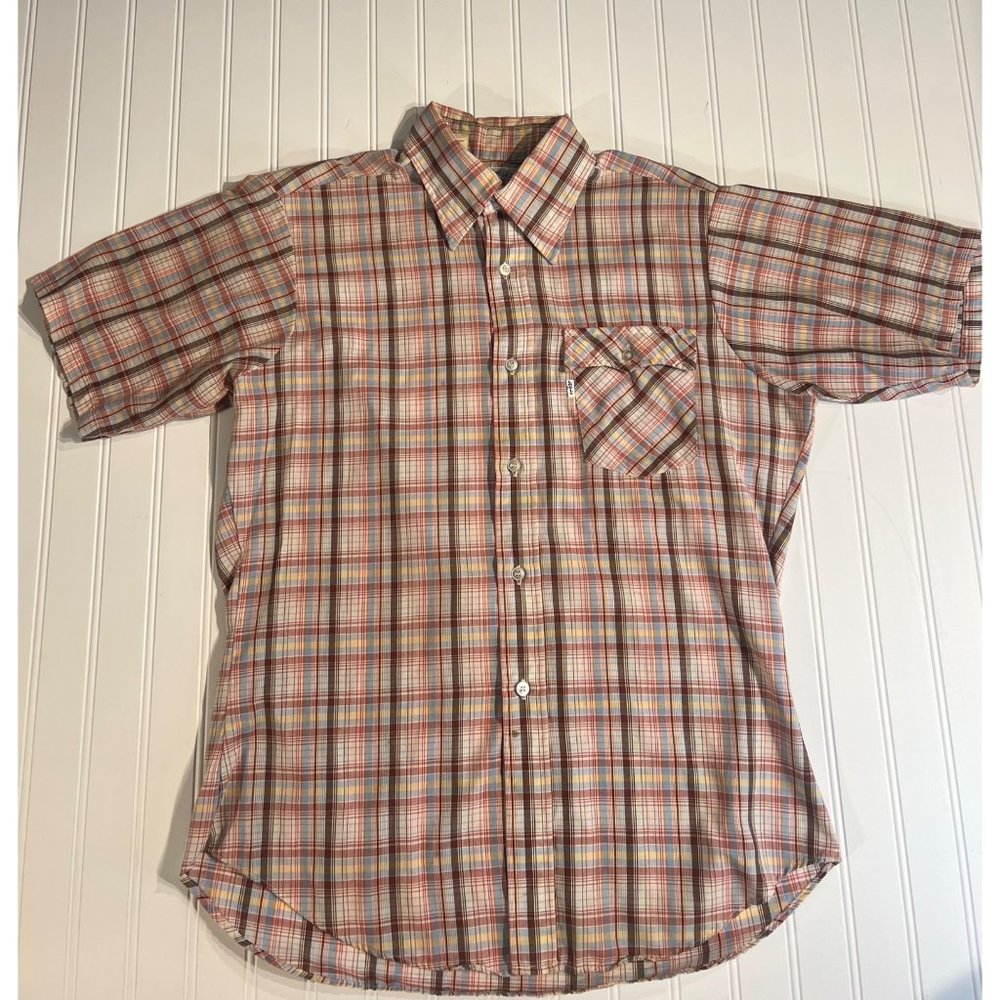 Vintage Levi’s Boys plaid s/s shirt size Large